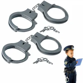 2 Packs Kids Novelty Toy Handcuffs Hand Cuffs Police Sheriff Children Costume