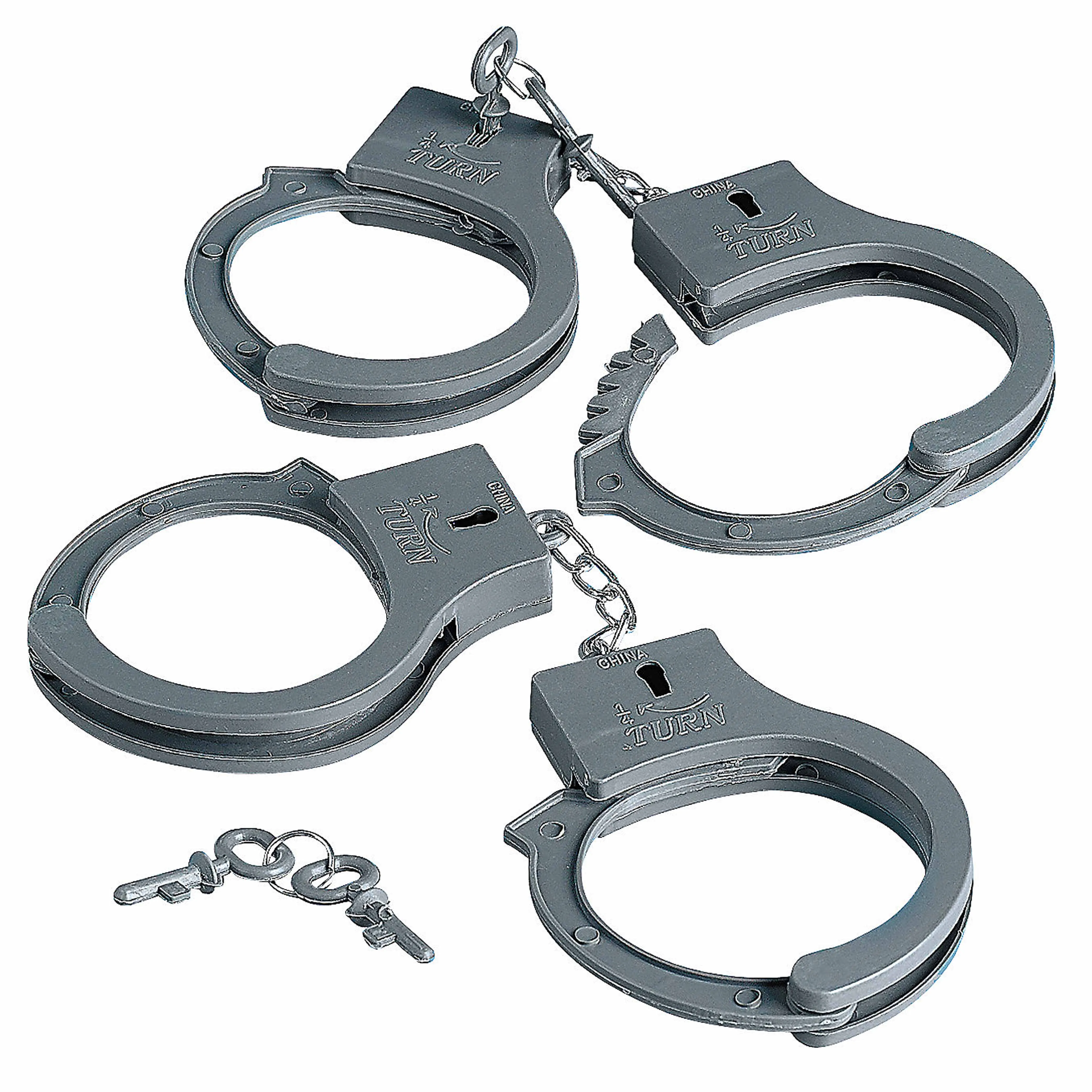 2 Packs Kids Novelty Toy Handcuffs Hand Cuffs Police Sheriff Children Costume