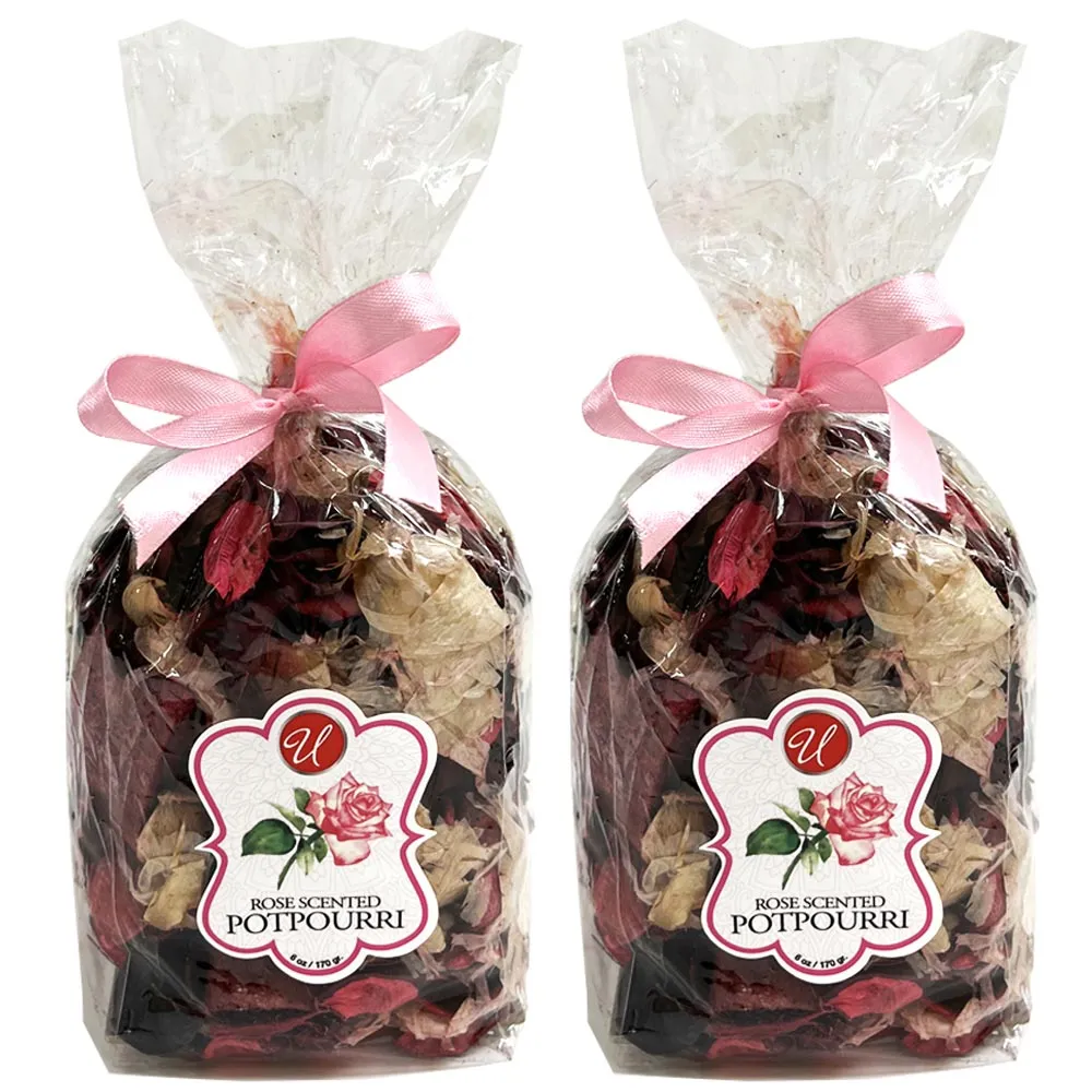 2 Potpourri Bags Rose Petals Scented Dried Flower Decorative Bowl Wedding Party