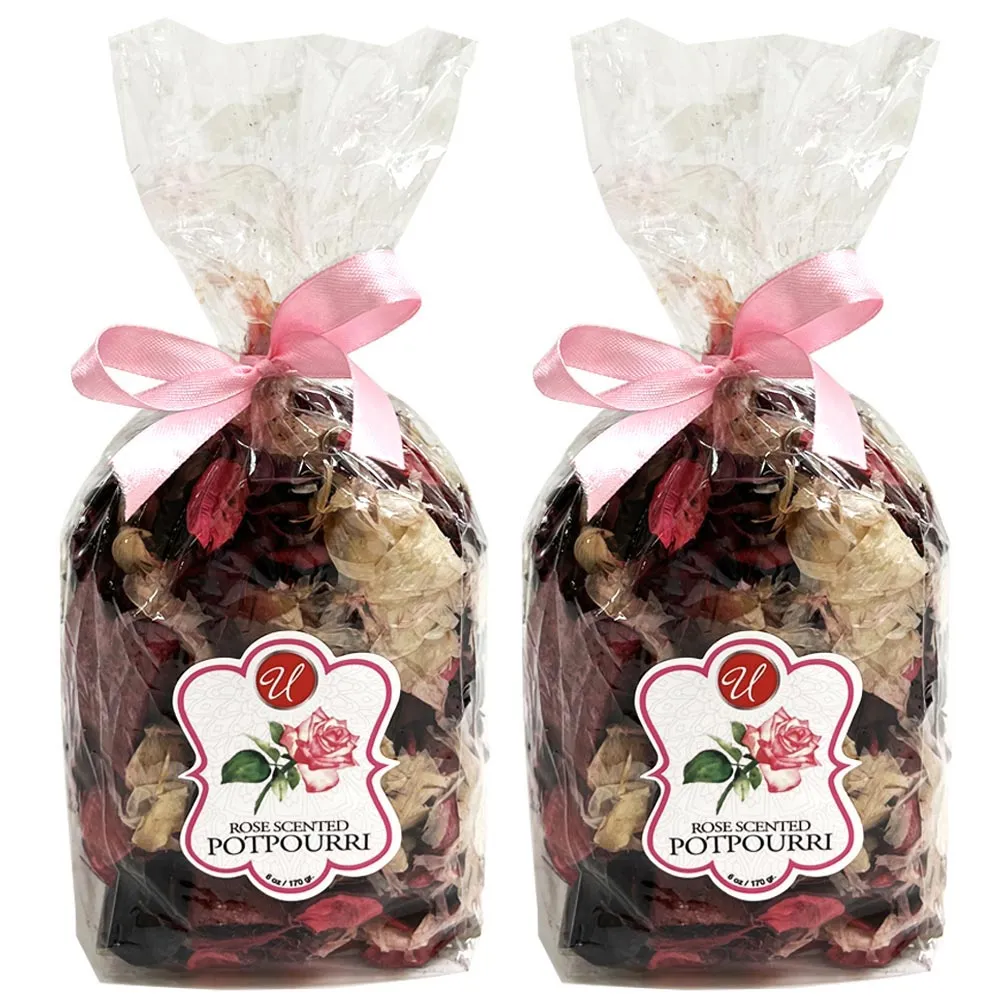 2 Potpourri Bags Rose Petals Scented Dried Flower Decorative Bowl Wedding Party