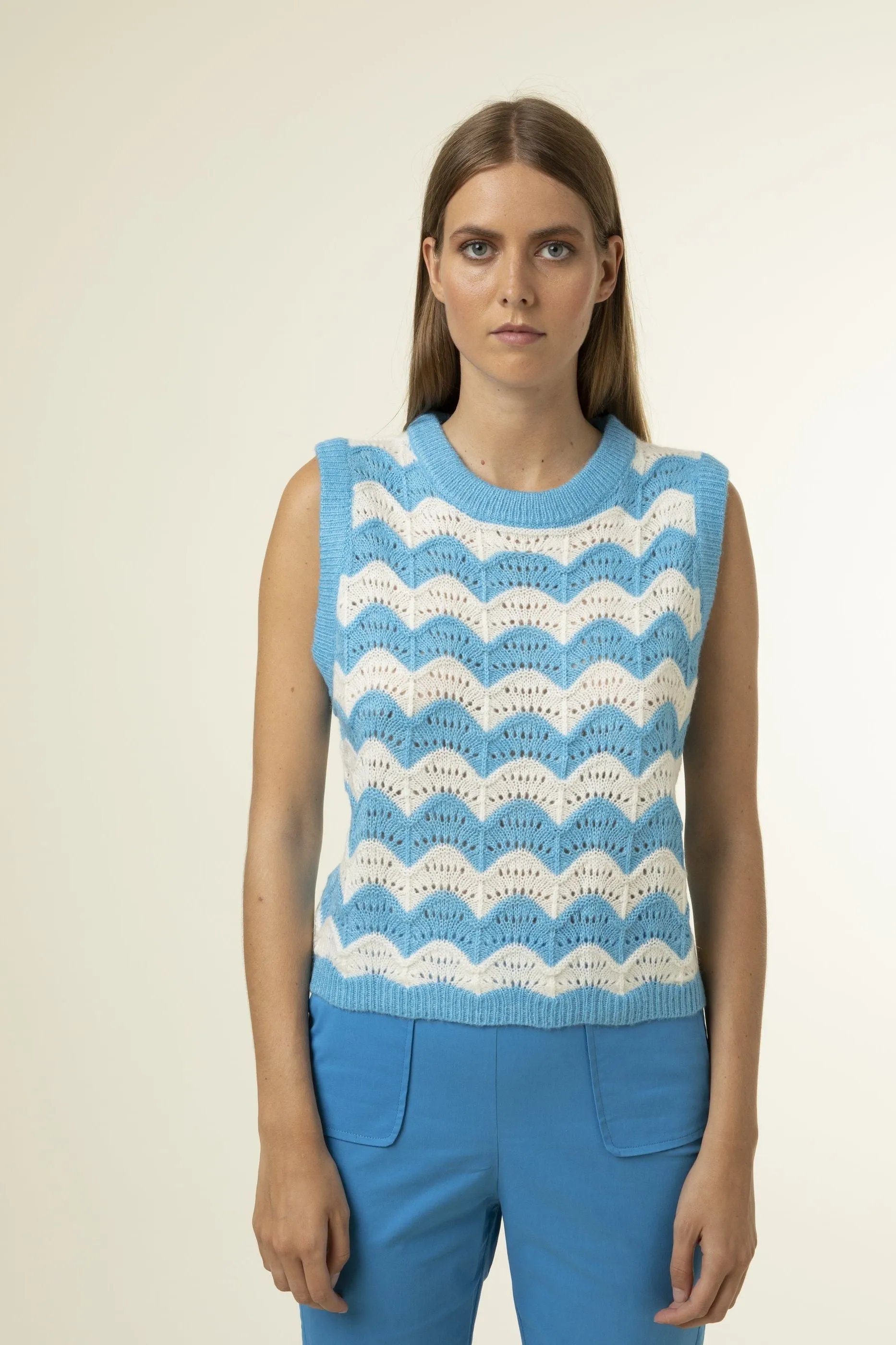Clea Blue Wave Sweater Vest