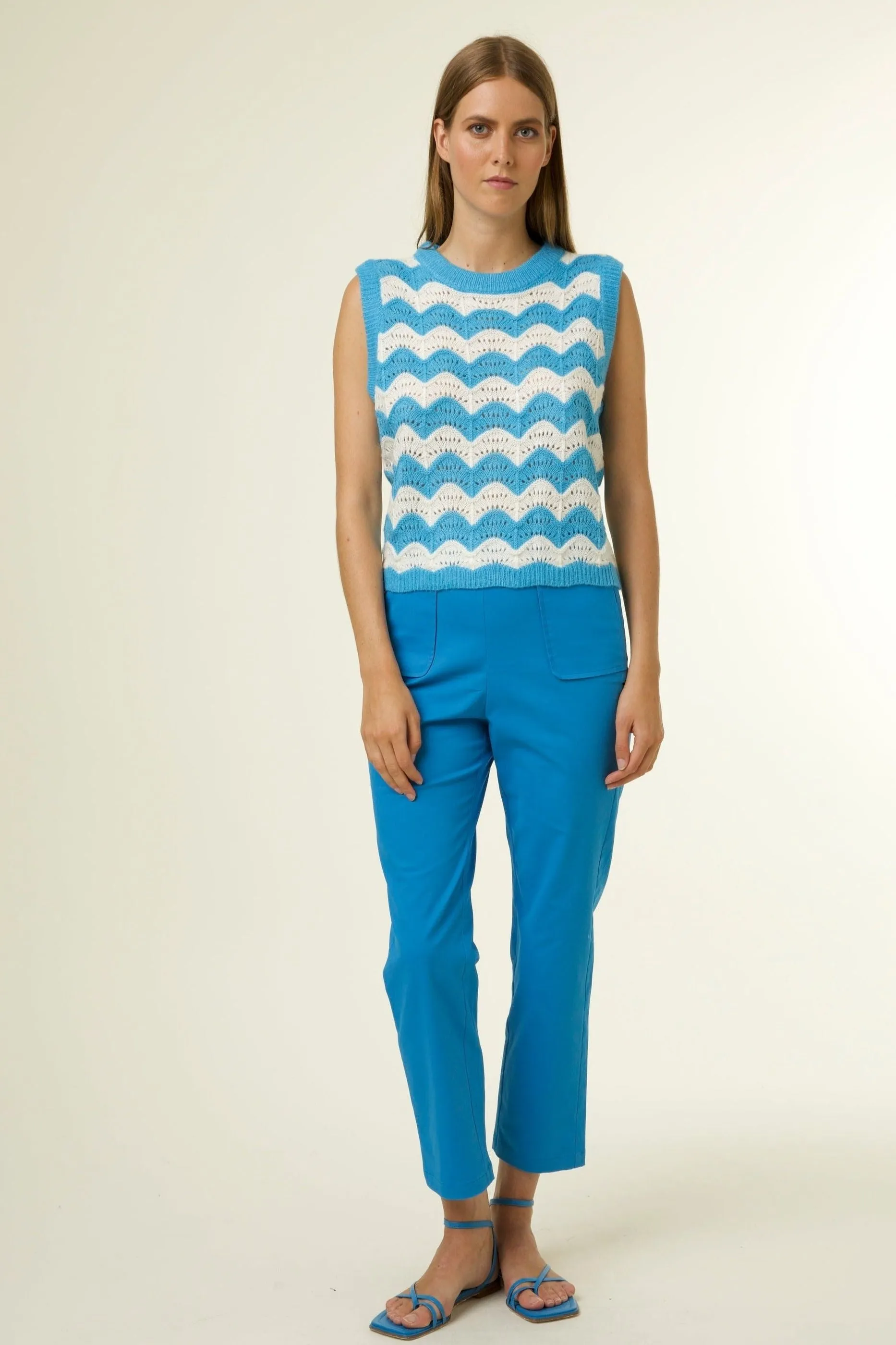 Clea Blue Wave Sweater Vest