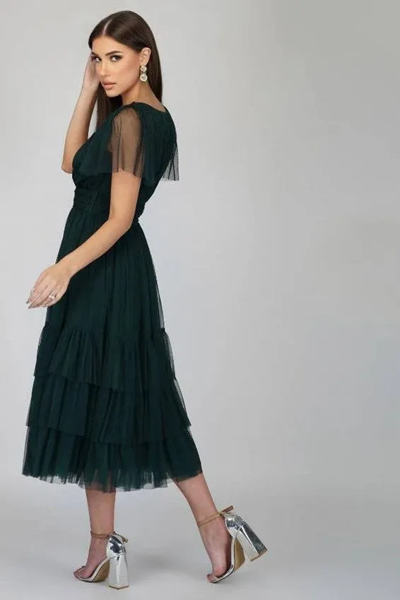 Collection Limited-Edition Waterfall Sleeve Tulle Dress