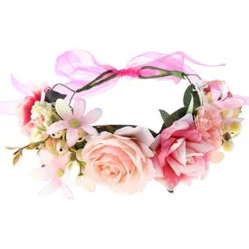 Floral Garland - Flower Girl Hair Accessories, Mixed Pinks