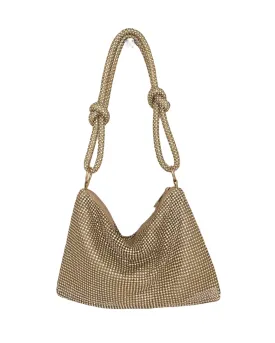 Gold Champagne Rhinestone Evening Bag
