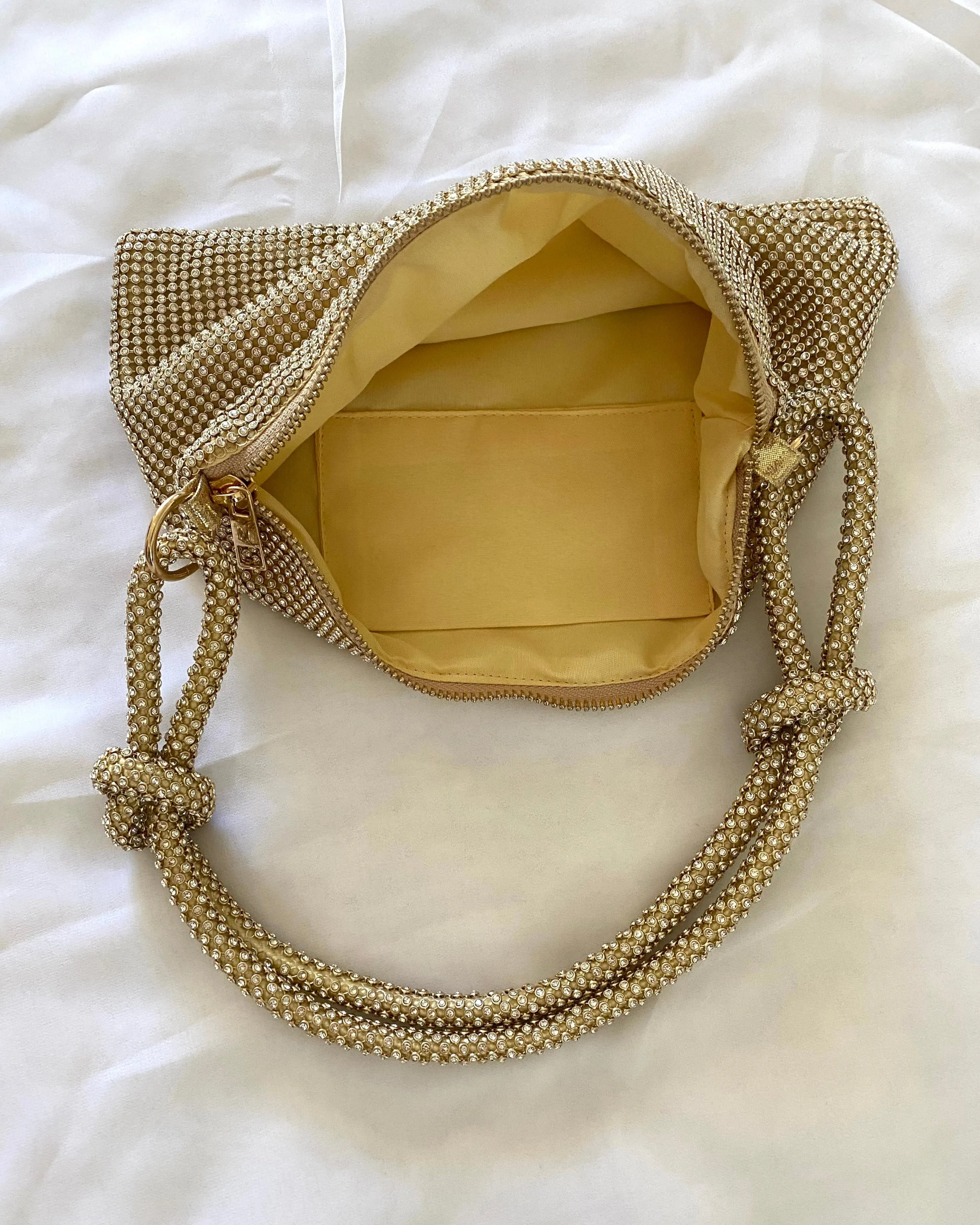 Gold Champagne Rhinestone Evening Bag
