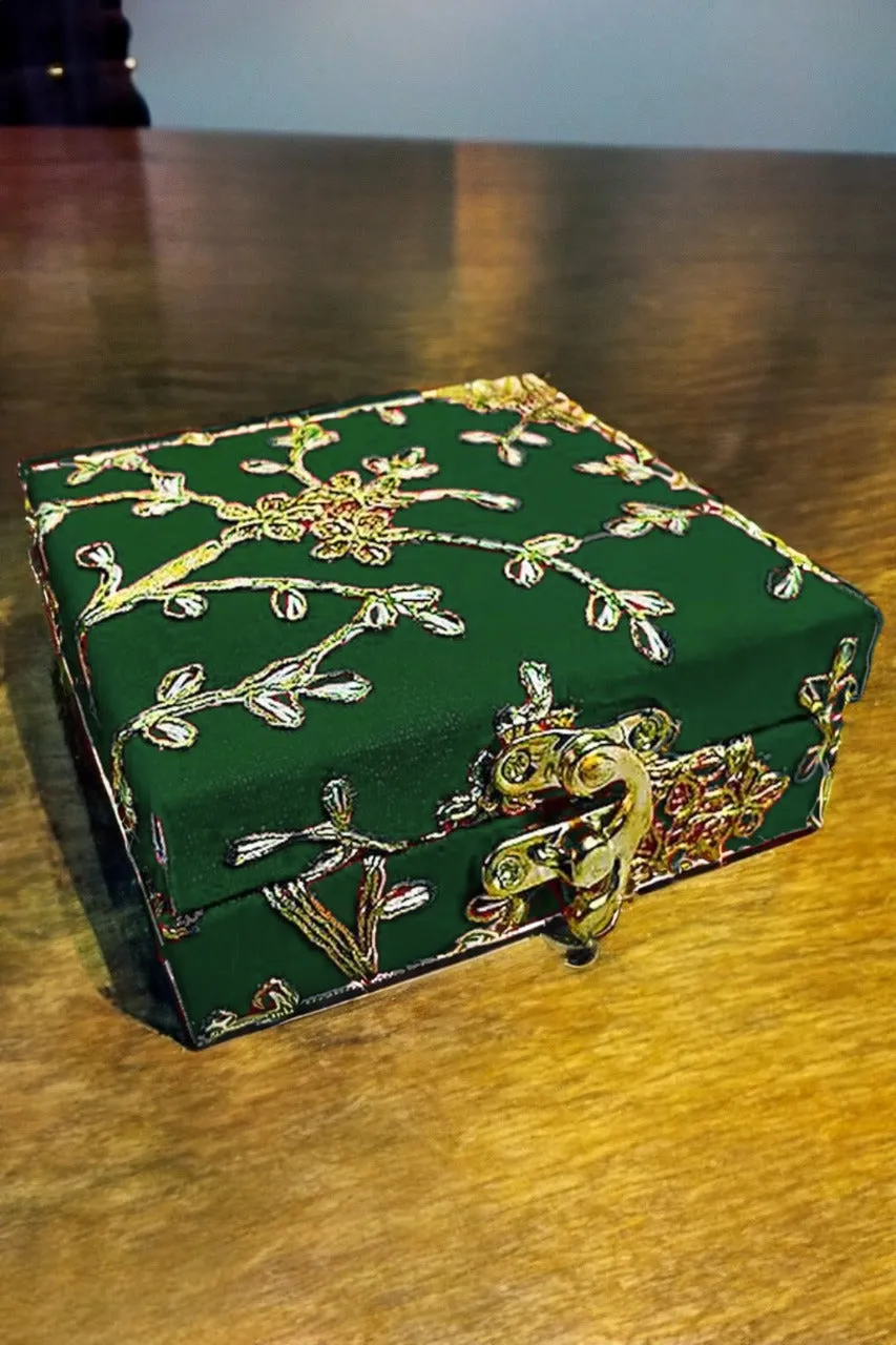 Handmade Embroidered Multicolor Shagun Box, Indian Wedding Gift Box, Wedding Favor Box In Small Size