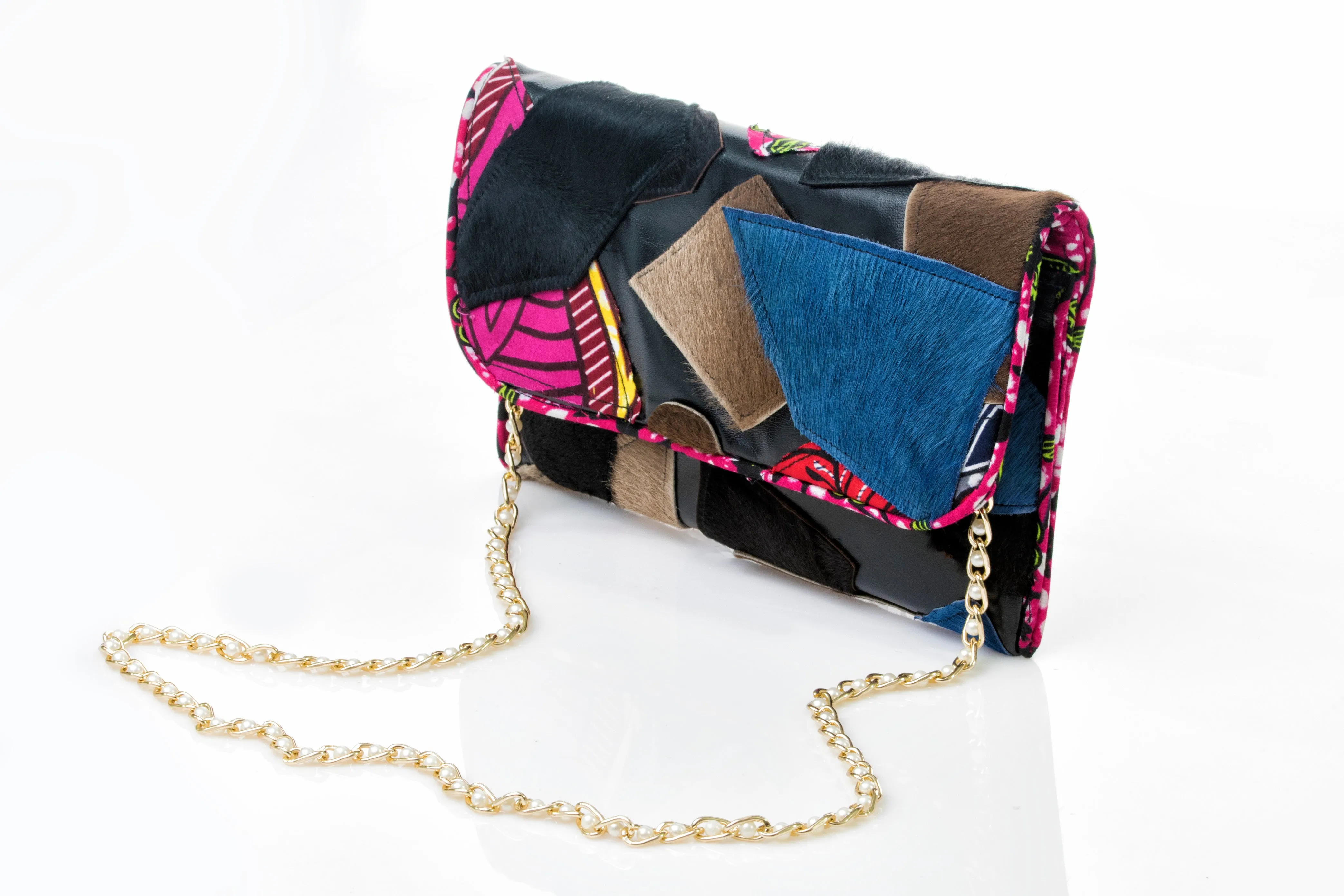 Mix Match Ankara Clutch (LEATHER)