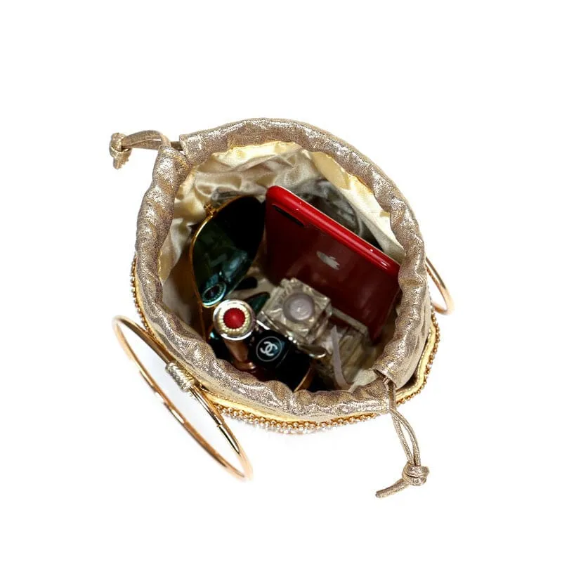 New Design Rhinestones Bucket Ladies Clutch Purse Evening Handbags