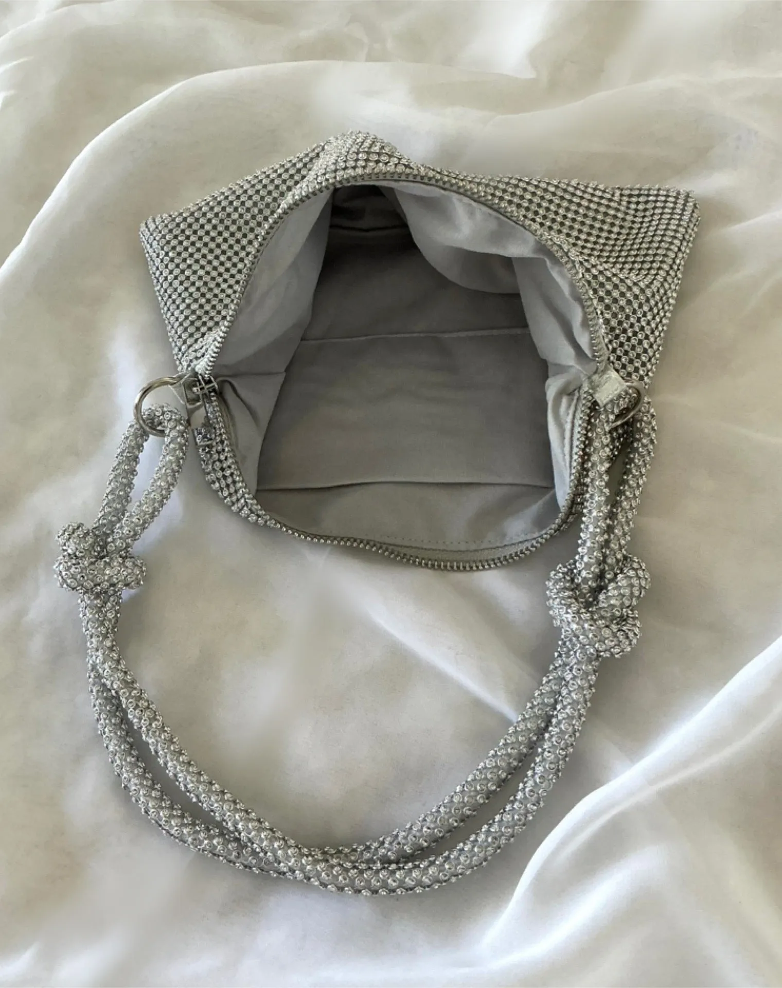 Silver Rhinestone Evening Bag