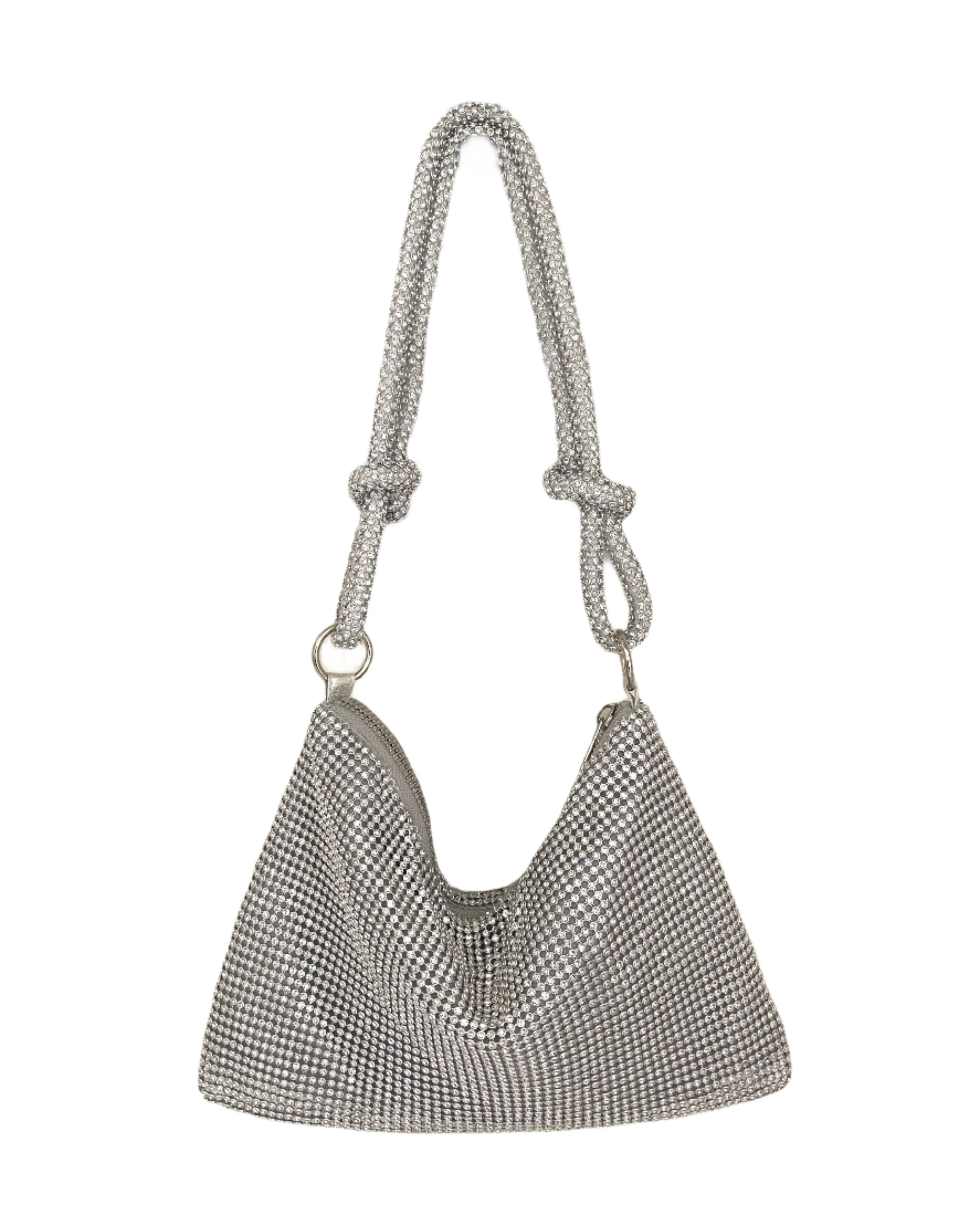 Silver Rhinestone Evening Bag