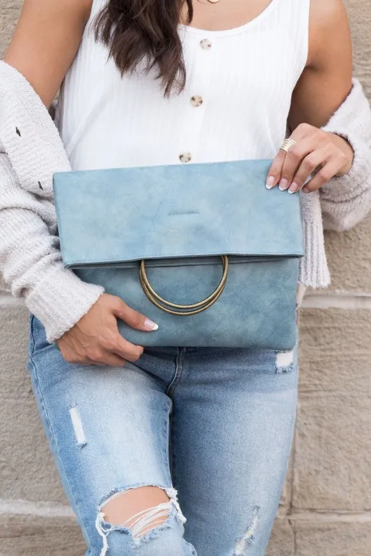 Sleek Stylish Fold-over O-ring Clutch