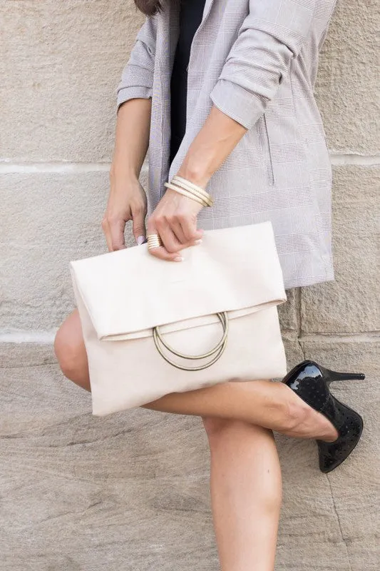 Sleek Stylish Fold-over O-ring Clutch