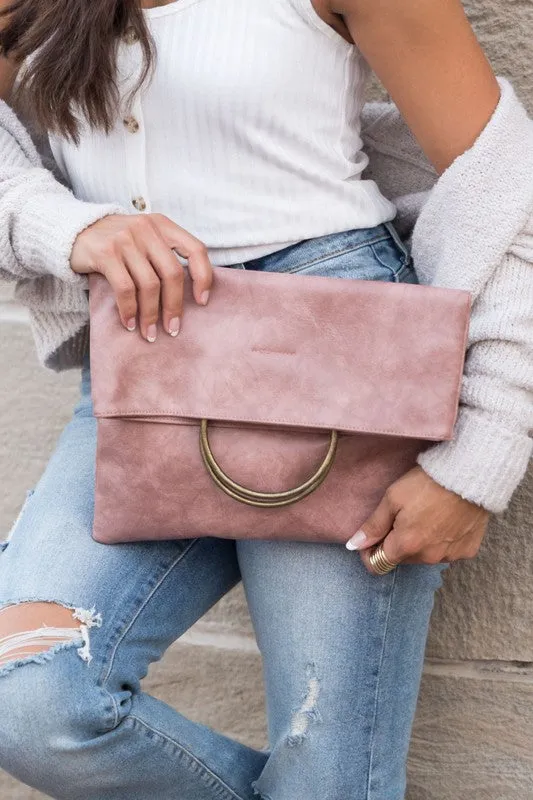 Sleek Stylish Fold-over O-ring Clutch