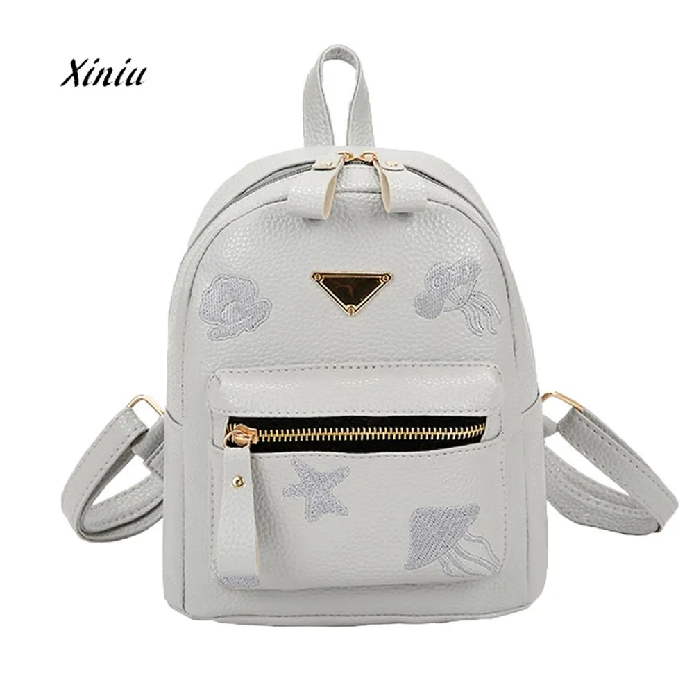 Women Girl School Bag Fashion Leather Travel Small Backpack Satchel Shoulder Rucksack Backpack For Teenage Girls Camera Bag